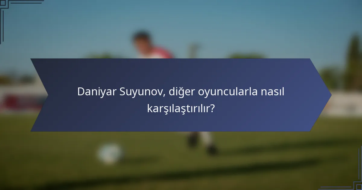 Daniyar Suyunov, diğer oyuncularla nasıl karşılaştırılır?