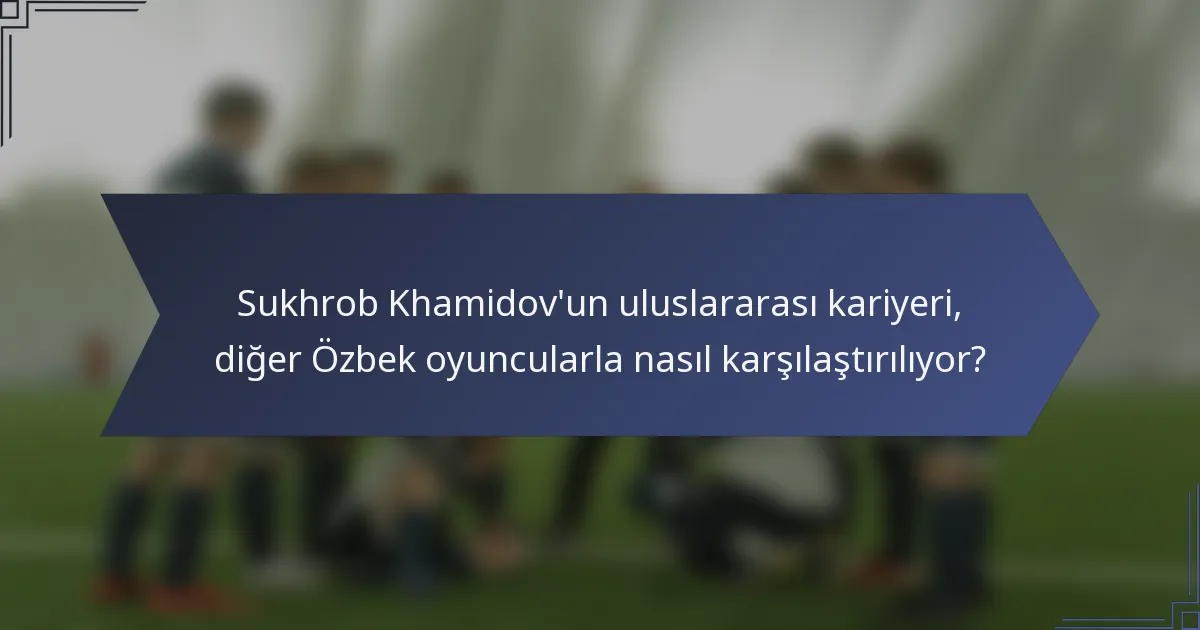 Sukhrob Khamidov'un uluslararası kariyeri, diğer Özbek oyuncularla nasıl karşılaştırılıyor?